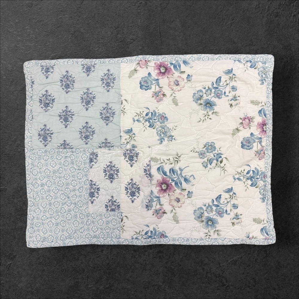 Simply Shabby Chic Dascha Blue Patchwork Quilted Standard Pillow Shams Set of 2